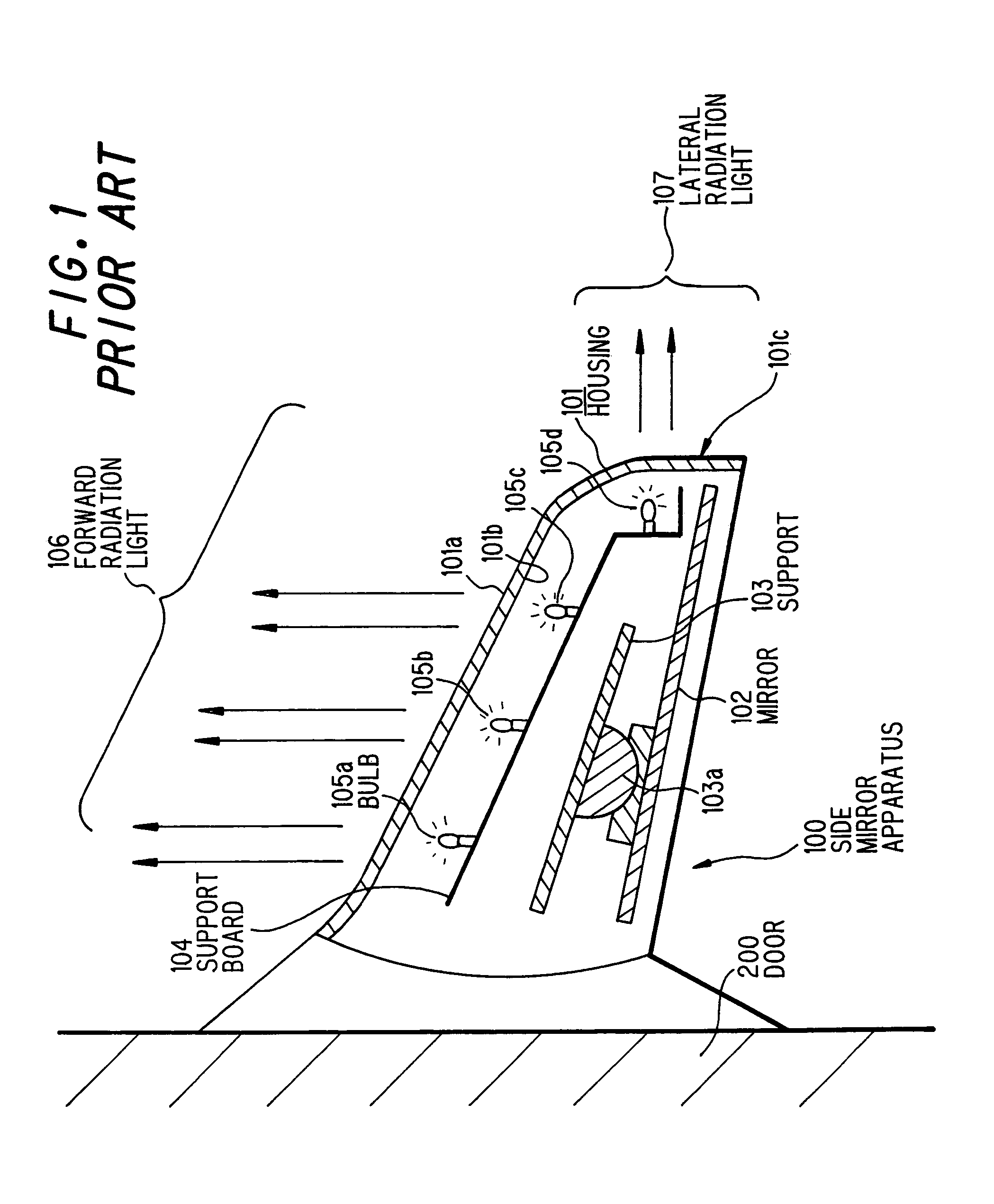 Vehicle rearview mirror including a light-emitting diode apparatus