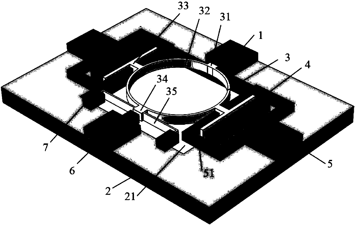 Micro-resonance electrometer based on bending beams having single free ends and charge detection method