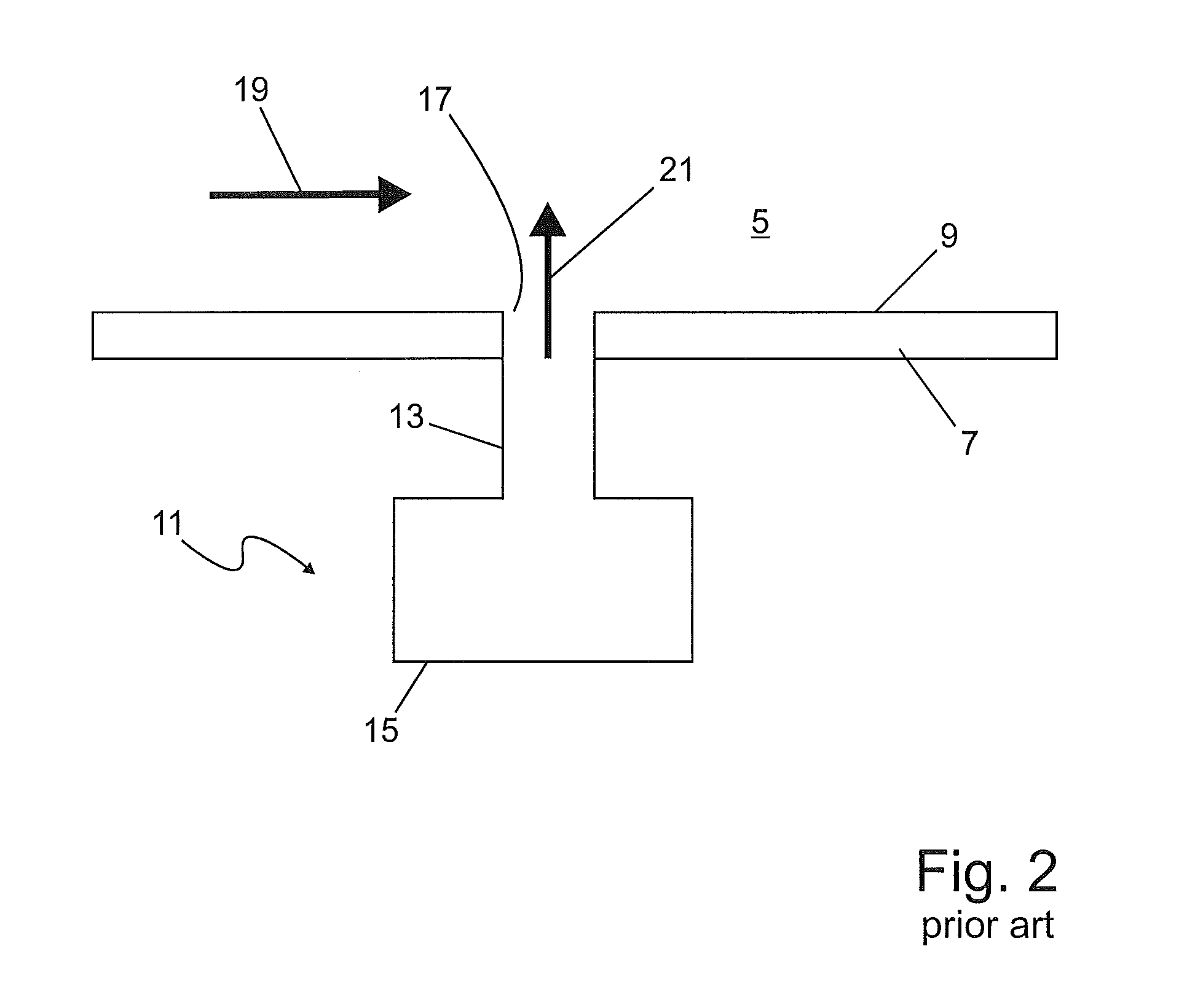 Acoustic damping device for chambers with grazing flow
