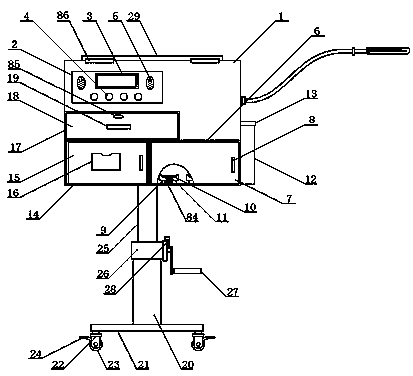 Effusion extraction device for oncology department