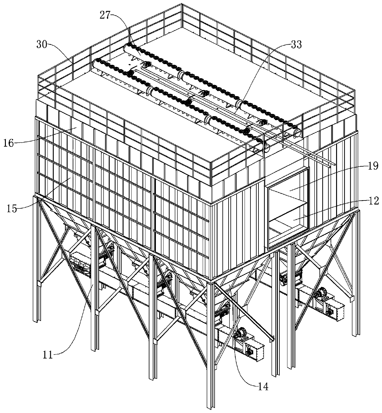 Double-air-duct cloth bag-type dust remover