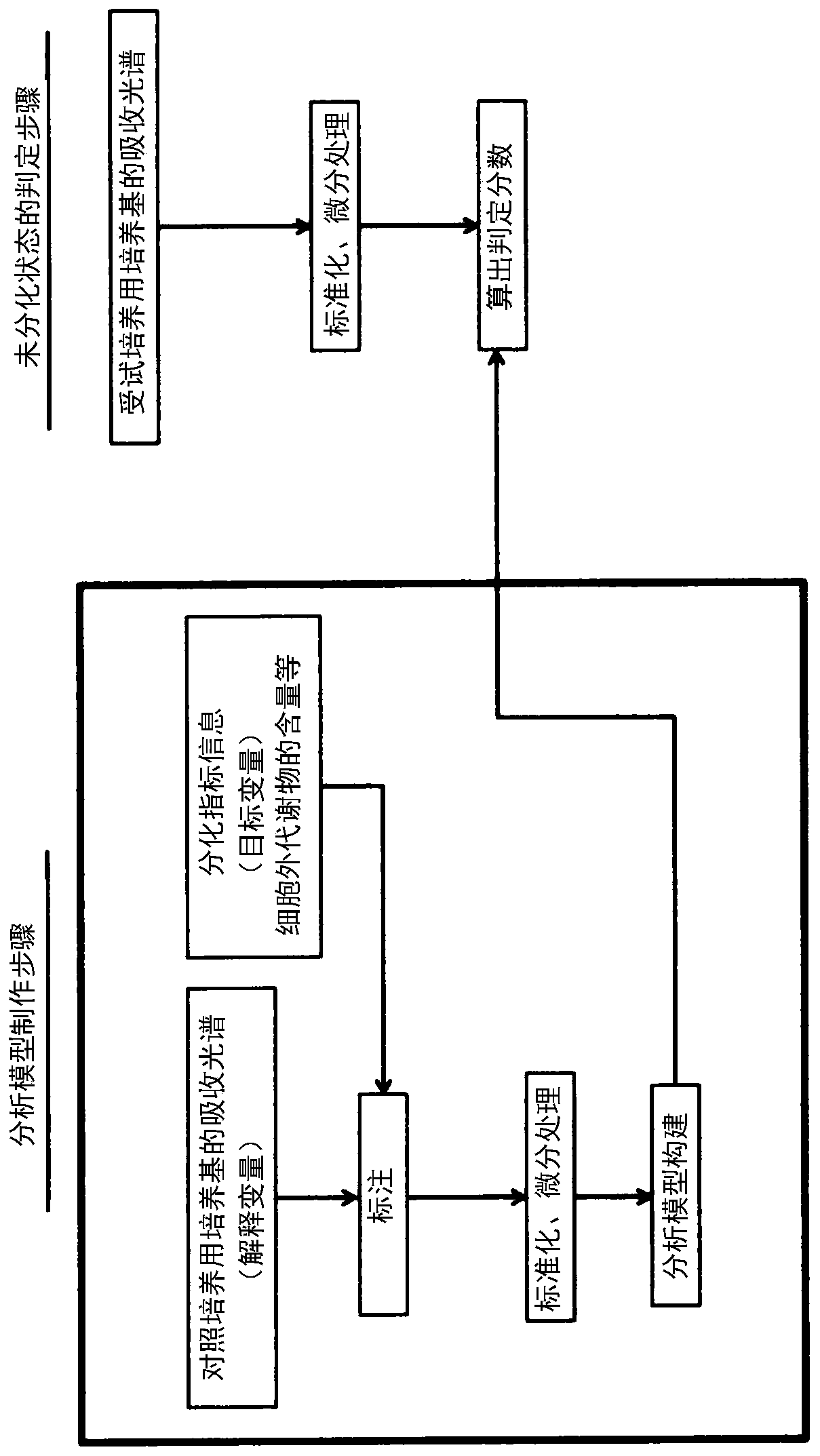 Method for determining undifferentiated state of pluripotent stem cell, method for subculturing pluripotent stem cell, and device for use in said methods