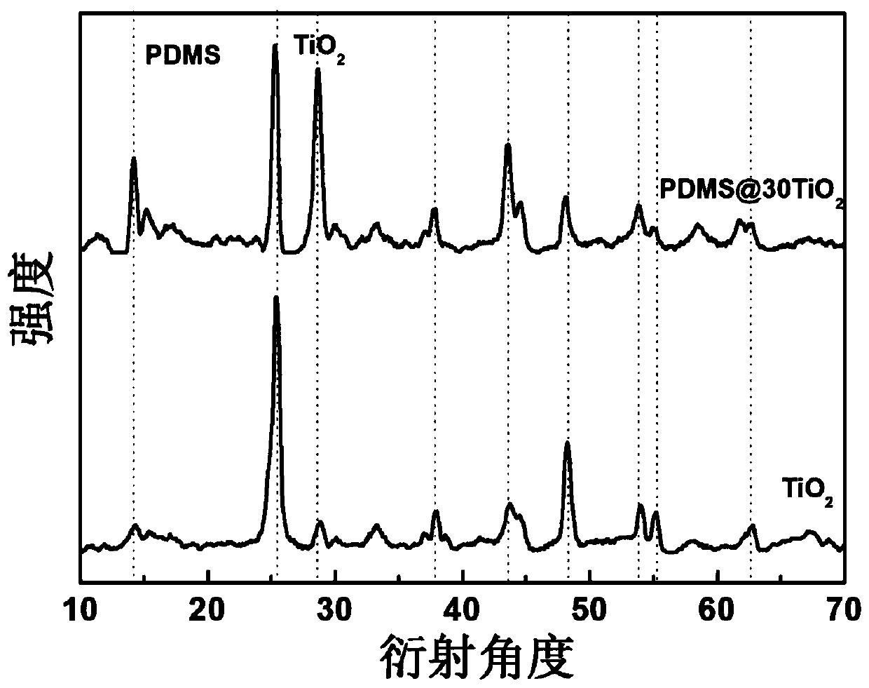 Titanium dioxide/polymer composite dielectric hydrophobic material and preparation method