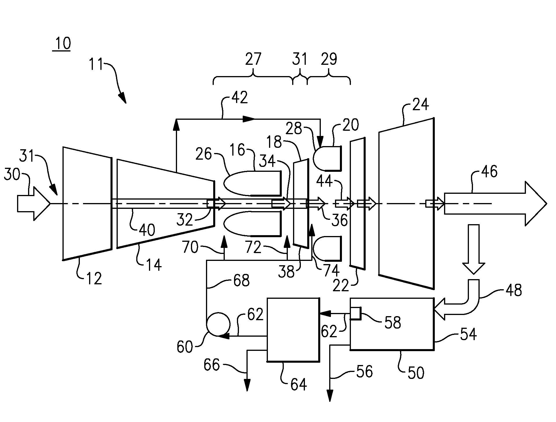 Gas turbine engine and method of operating thereof