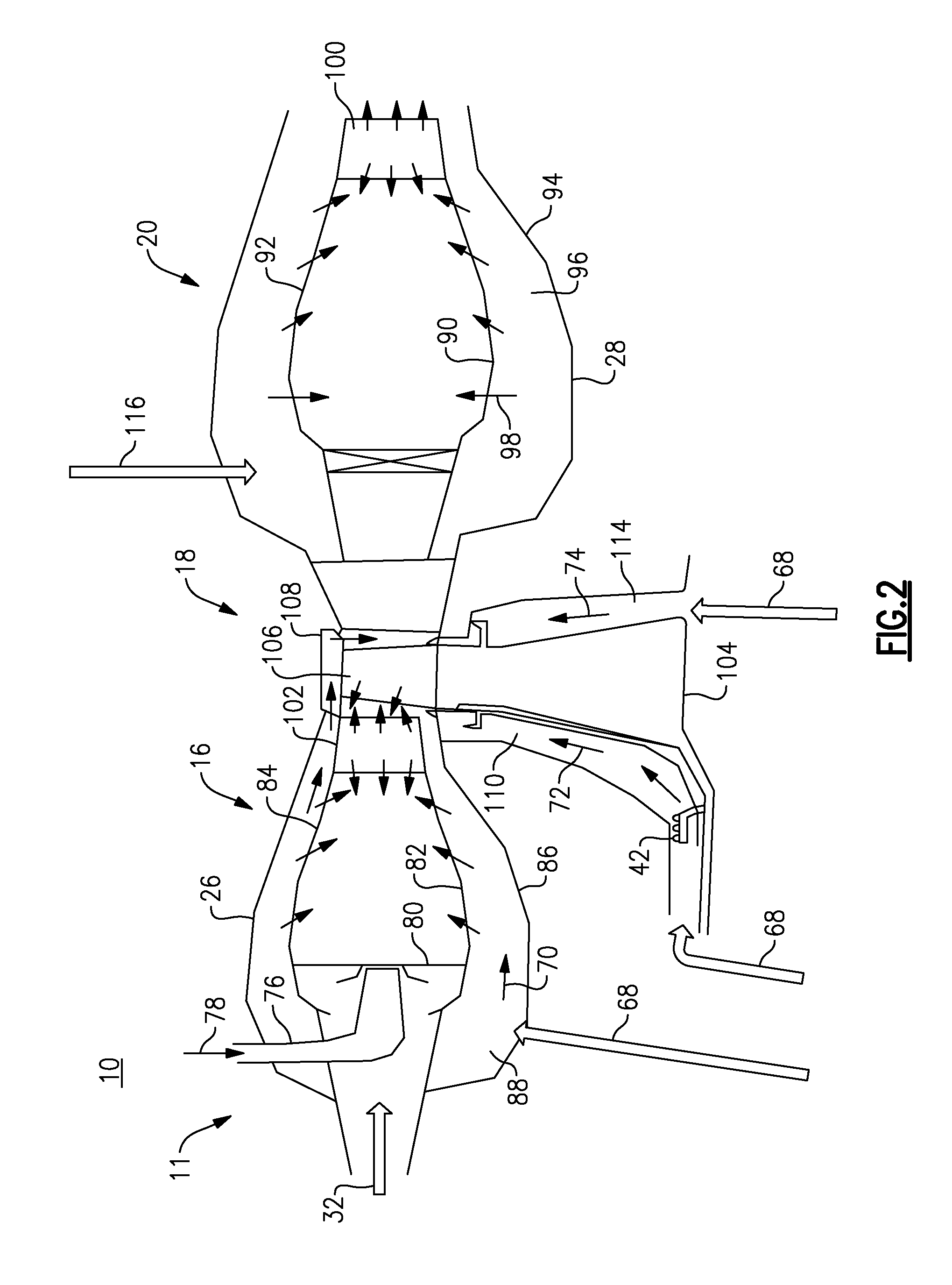 Gas turbine engine and method of operating thereof