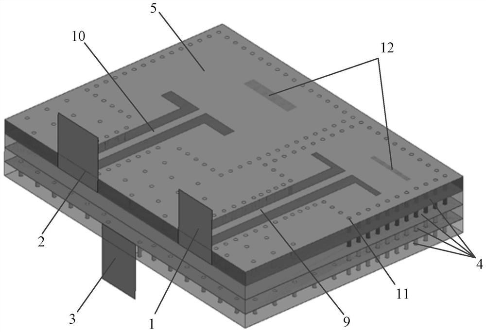 Three-dimensional stacked structure siw duplexer