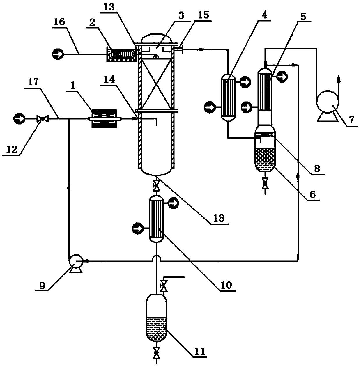 Equipment and method for removing light components through inert gas circulation gas stripping