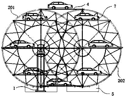 Rotary car parking equipment