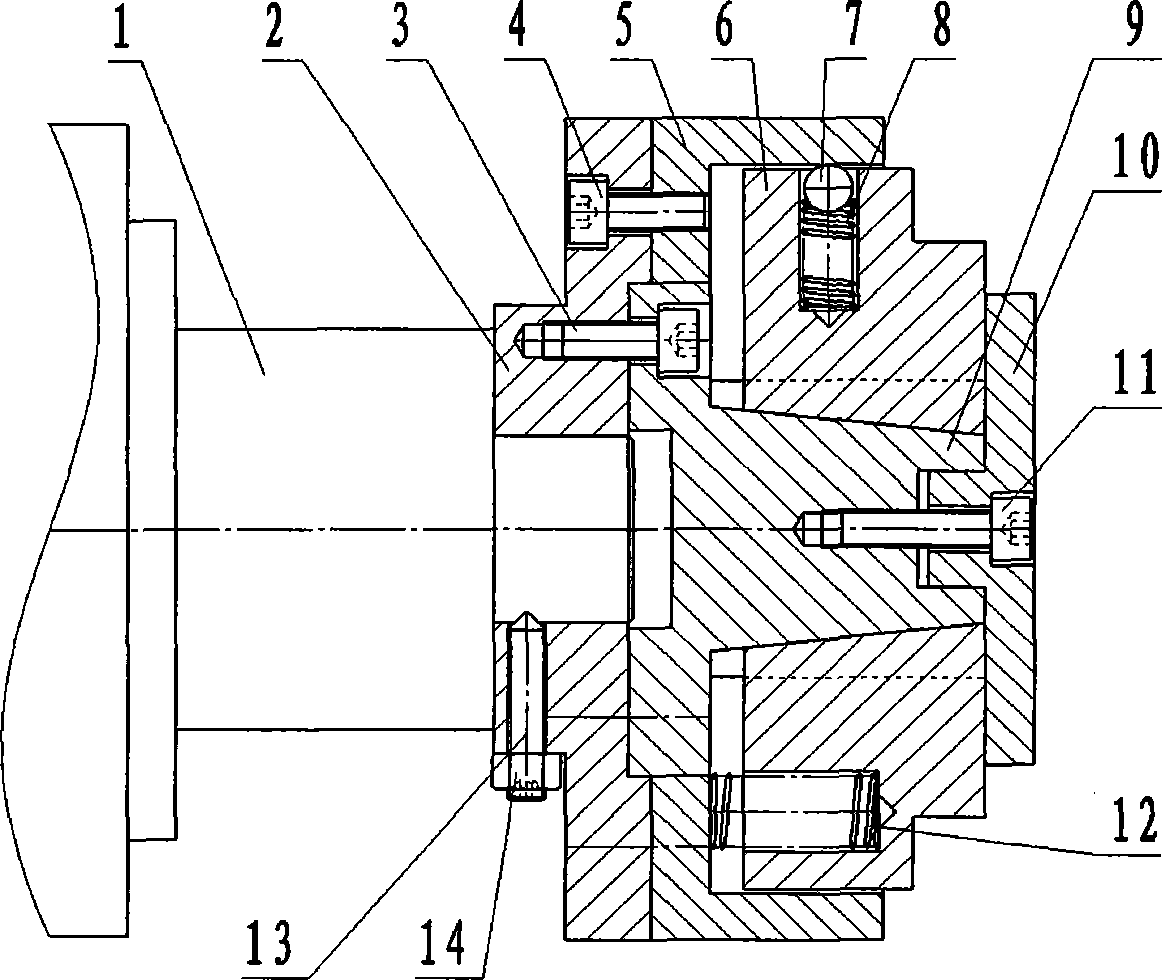 Self-centering end face compressed centering structure