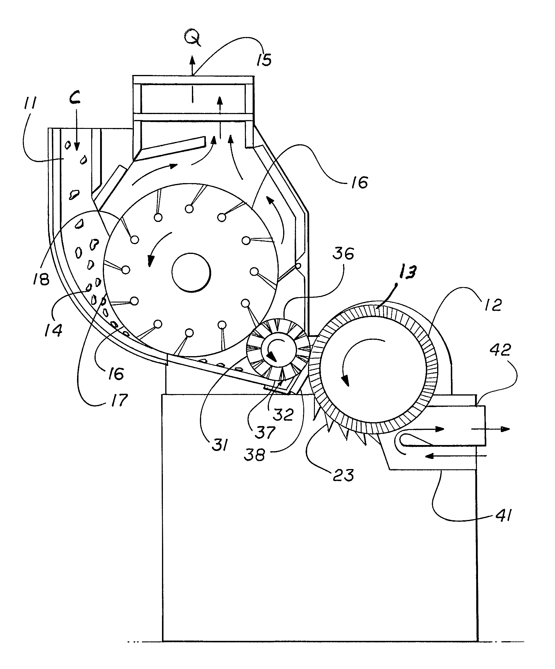 Method and apparatus for separating foreign matter from fibrous material