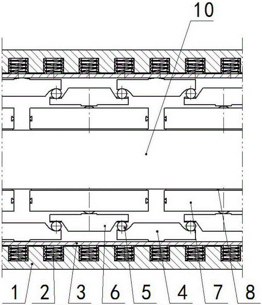 Water-lubricating bidirectional working thrust bearing device