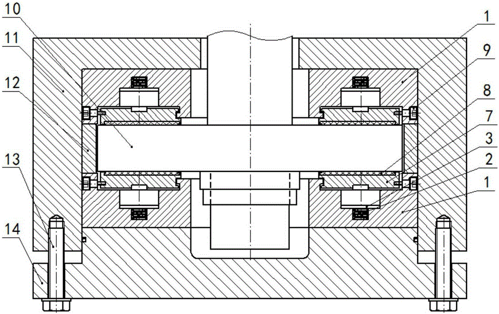 Water-lubricating bidirectional working thrust bearing device