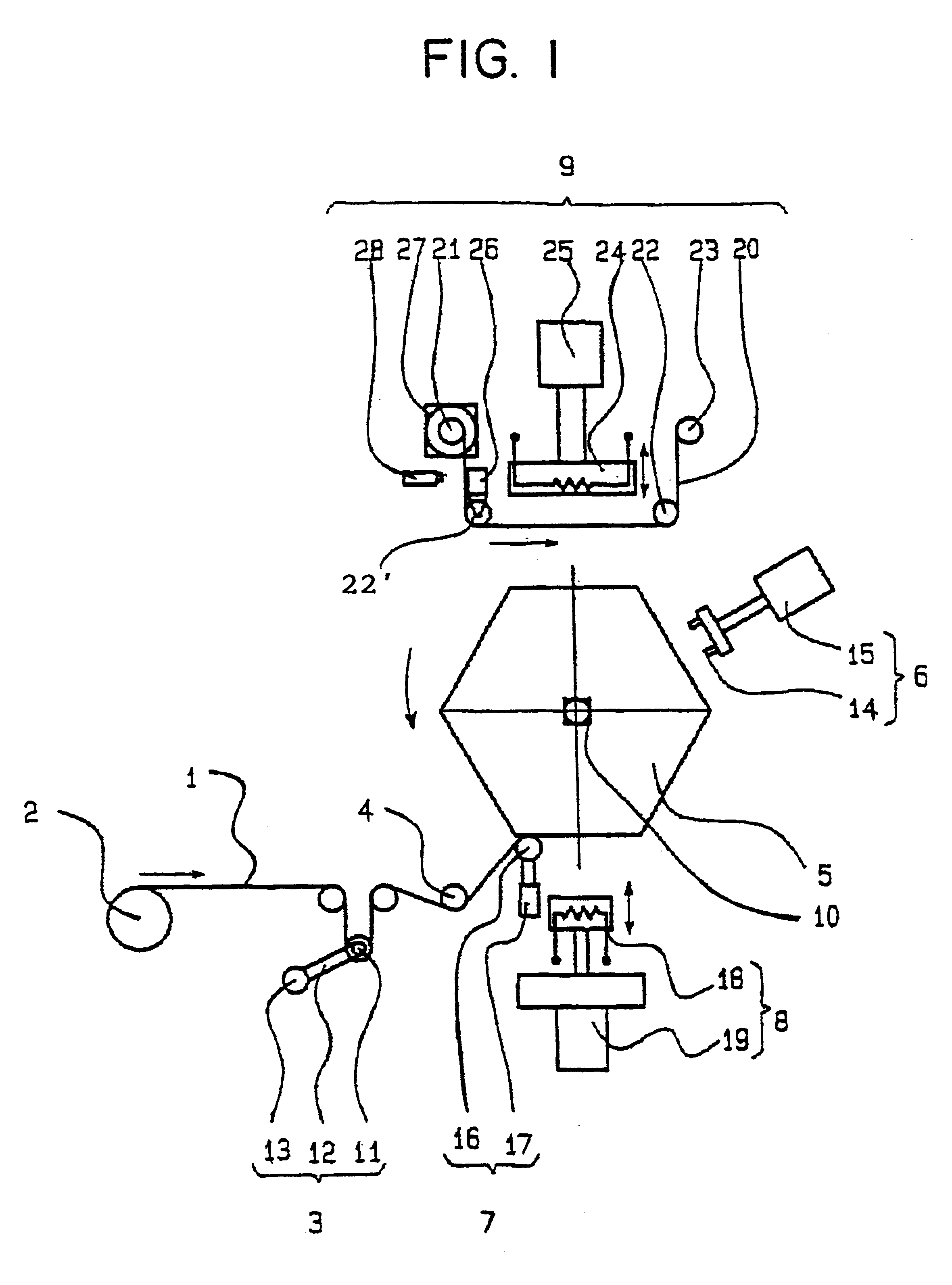 Process and apparatus for producing a laminate for electronic parts