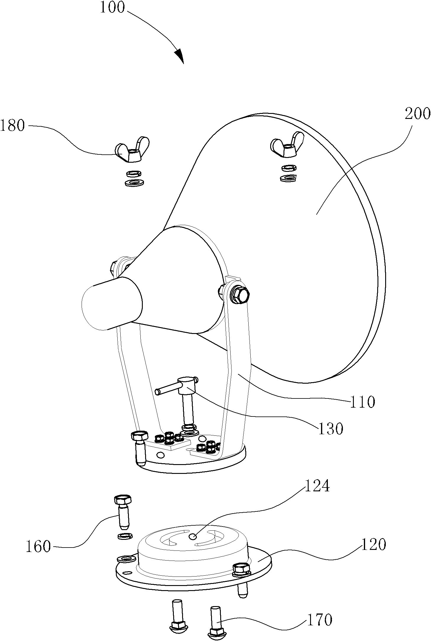 Adjusting device and projection lamp with adjusting device