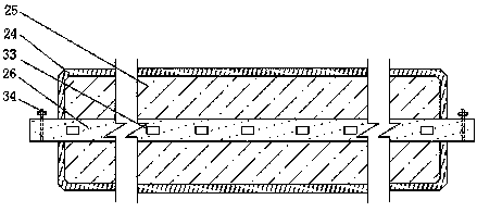 A road structure with a road section containing structures and its construction method