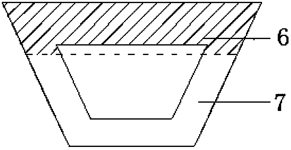 Antiskid pile with hollow outer isosceles trapezoid cross section and in unequal interval arrangement