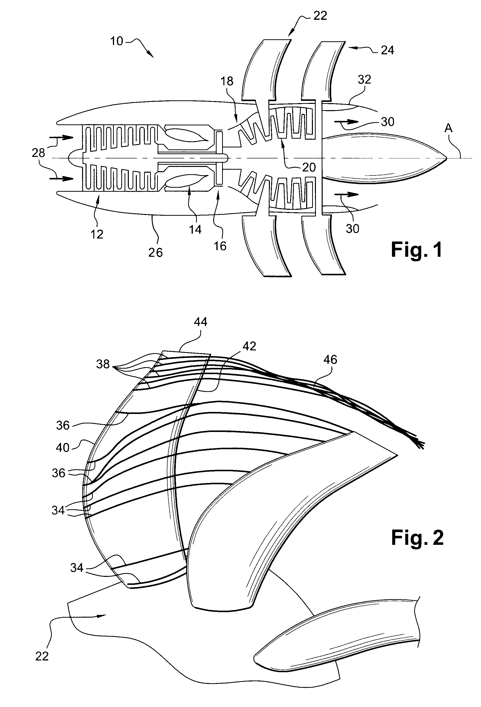 Turbomachine having an unducted fan provided with air guide means