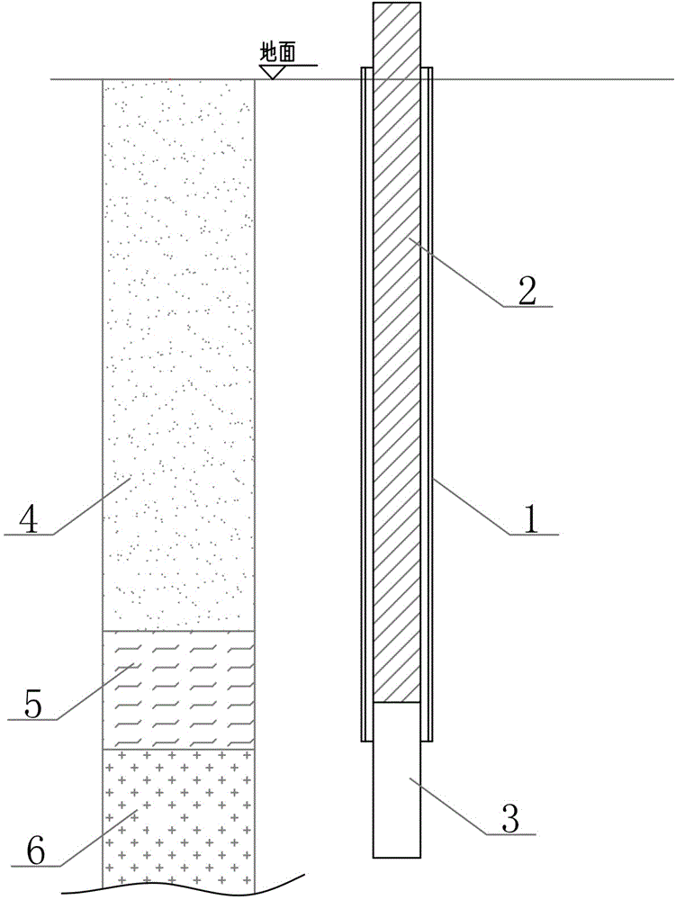Construction method of bituminous coating pile in sandy foundation