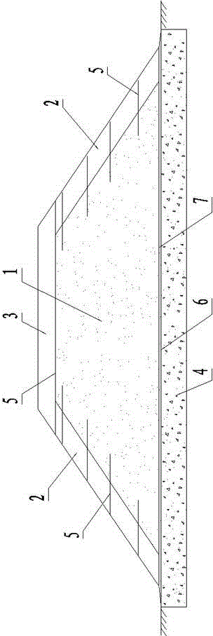 Construction method of geogrid reinforced clay edge-covered tailing subgrade
