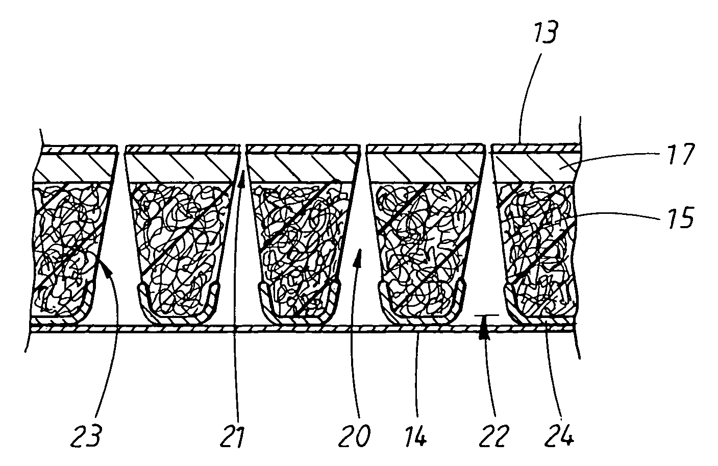 Absorbent article and method of production of an absorbent article