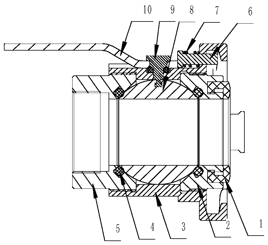 Female-male integrated fluid ball valve capable of preventing mistaken pulling operation