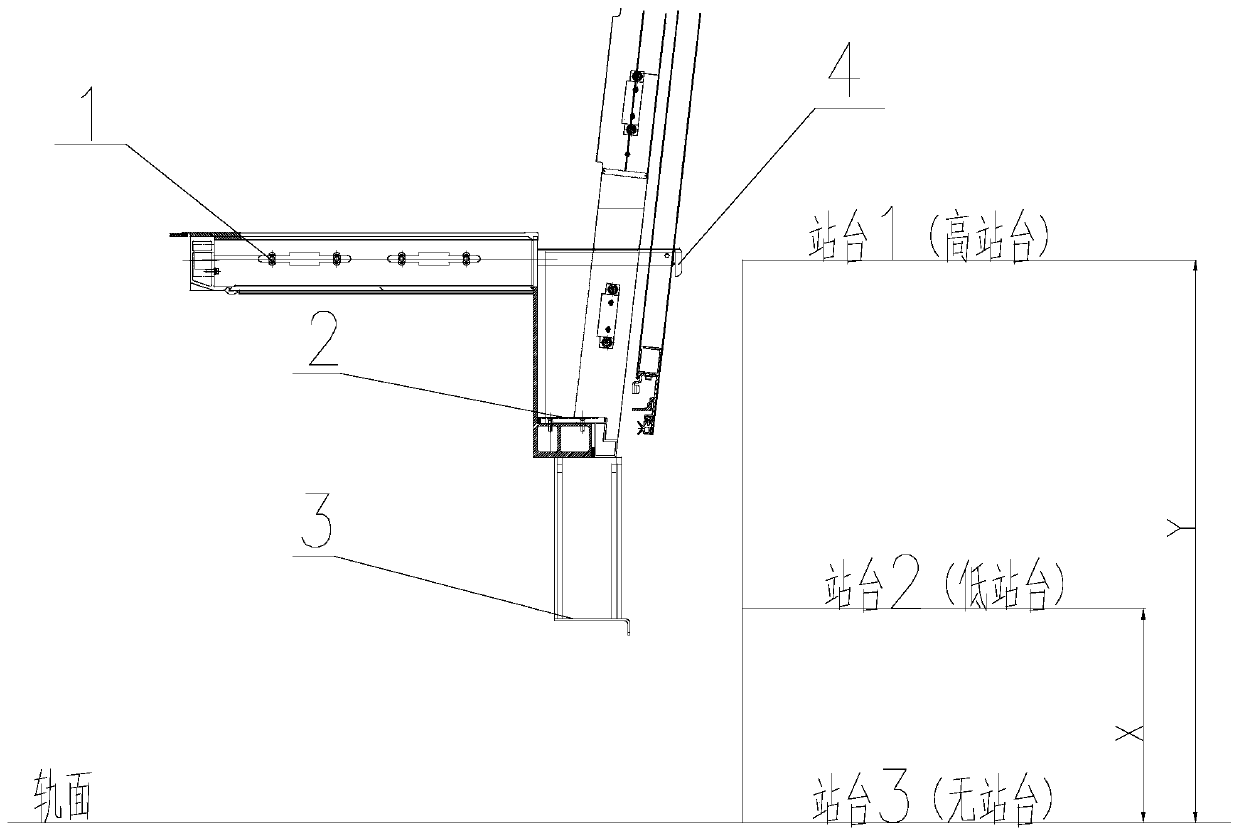 Railway track train and train door entrance step structure thereof