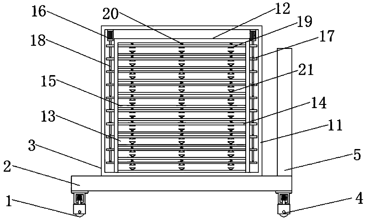 An energy-saving material stacking and carrying device