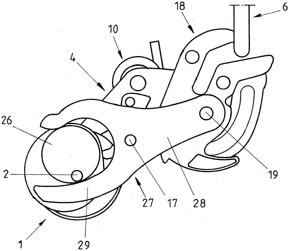 Closing device having a control disk and method for closing a hood by means of such a closing device