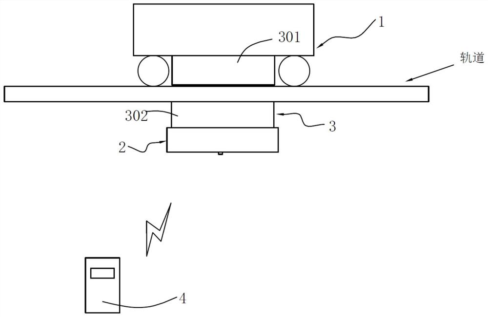 A hanging shopping guide robot and its track