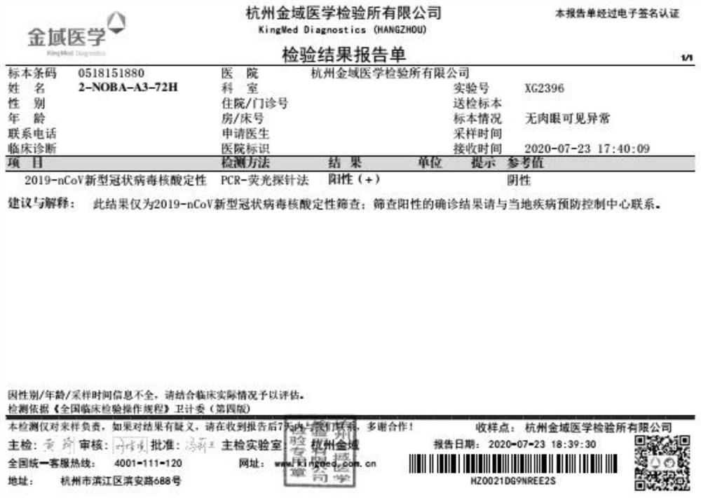 Coronavirus sample preservation solution and application thereof