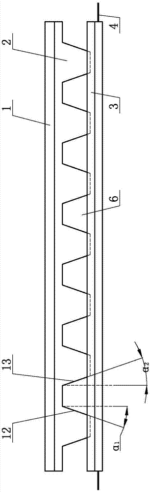 Grooved steel plate laminated plate member