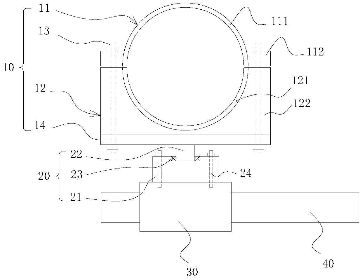 Special clamp and clamp group for serpentine laying of large-section cables and laying method