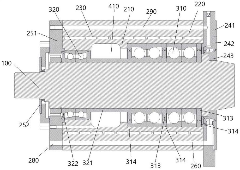 Novel grease lubrication main shaft for multi-wire sawing machine