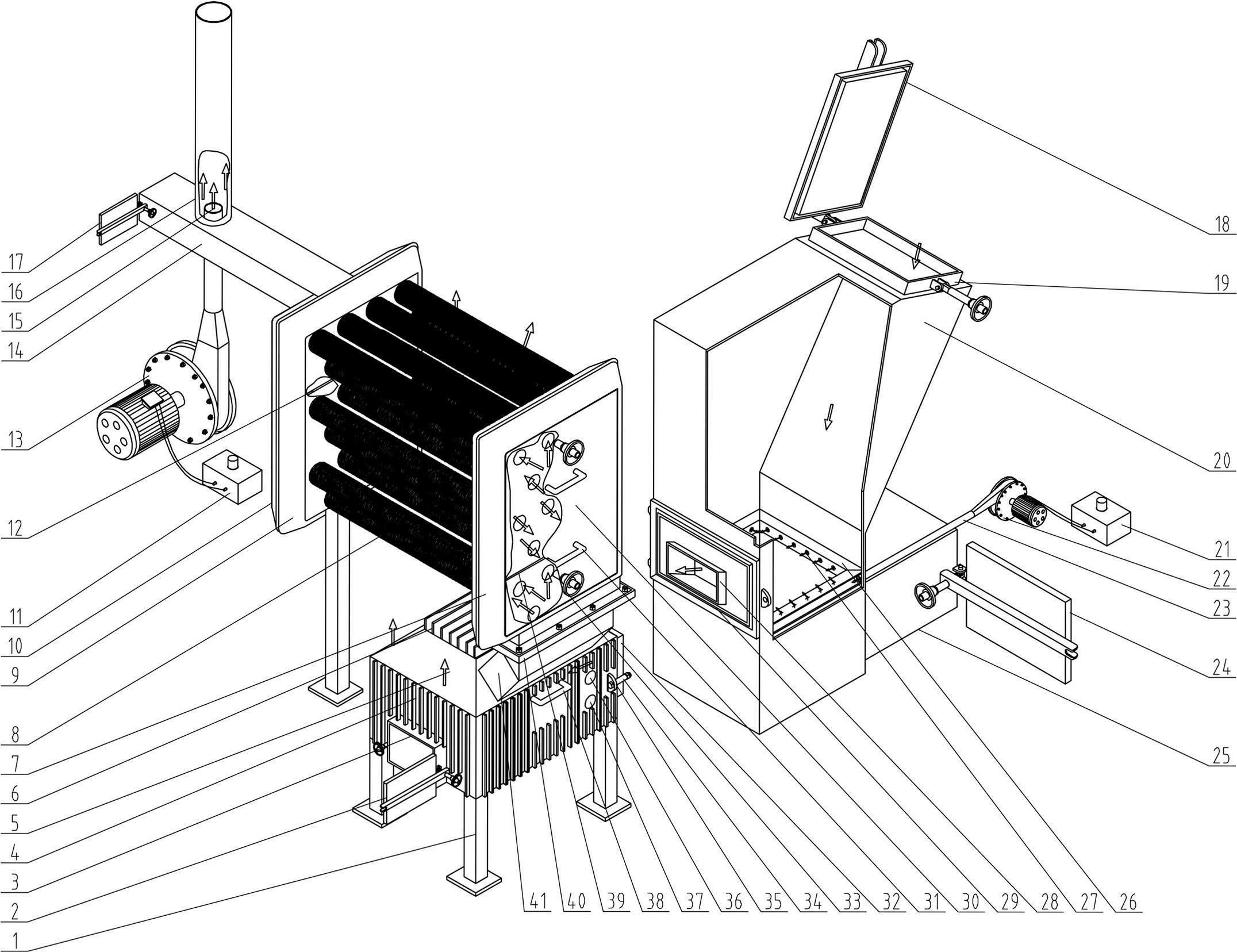 Combined combustion energy conversion flue-cured tobacco furnace