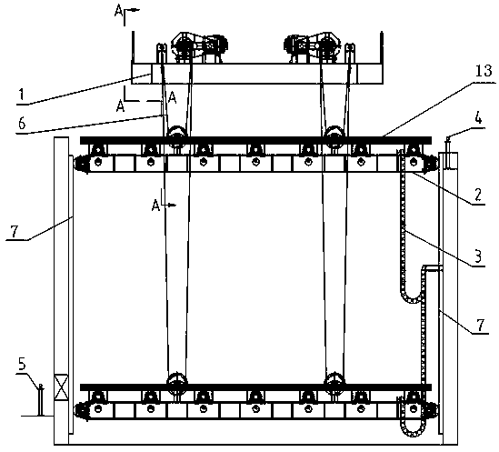 Automatic casting blank lifting roller way system and application method thereof