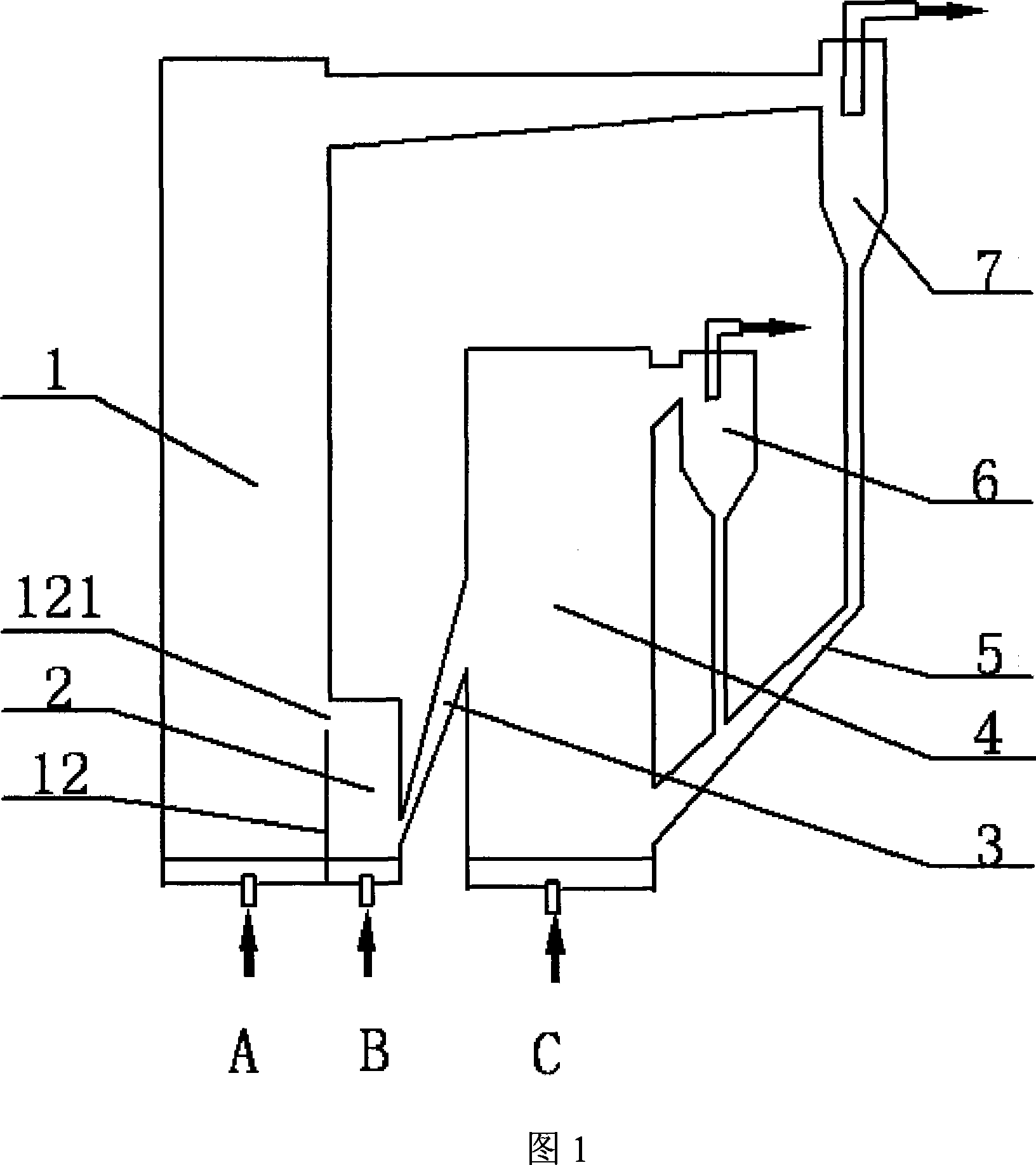 Gas fuel oxygen-carried hydrogen-produced and carbon dioxide separation method and device