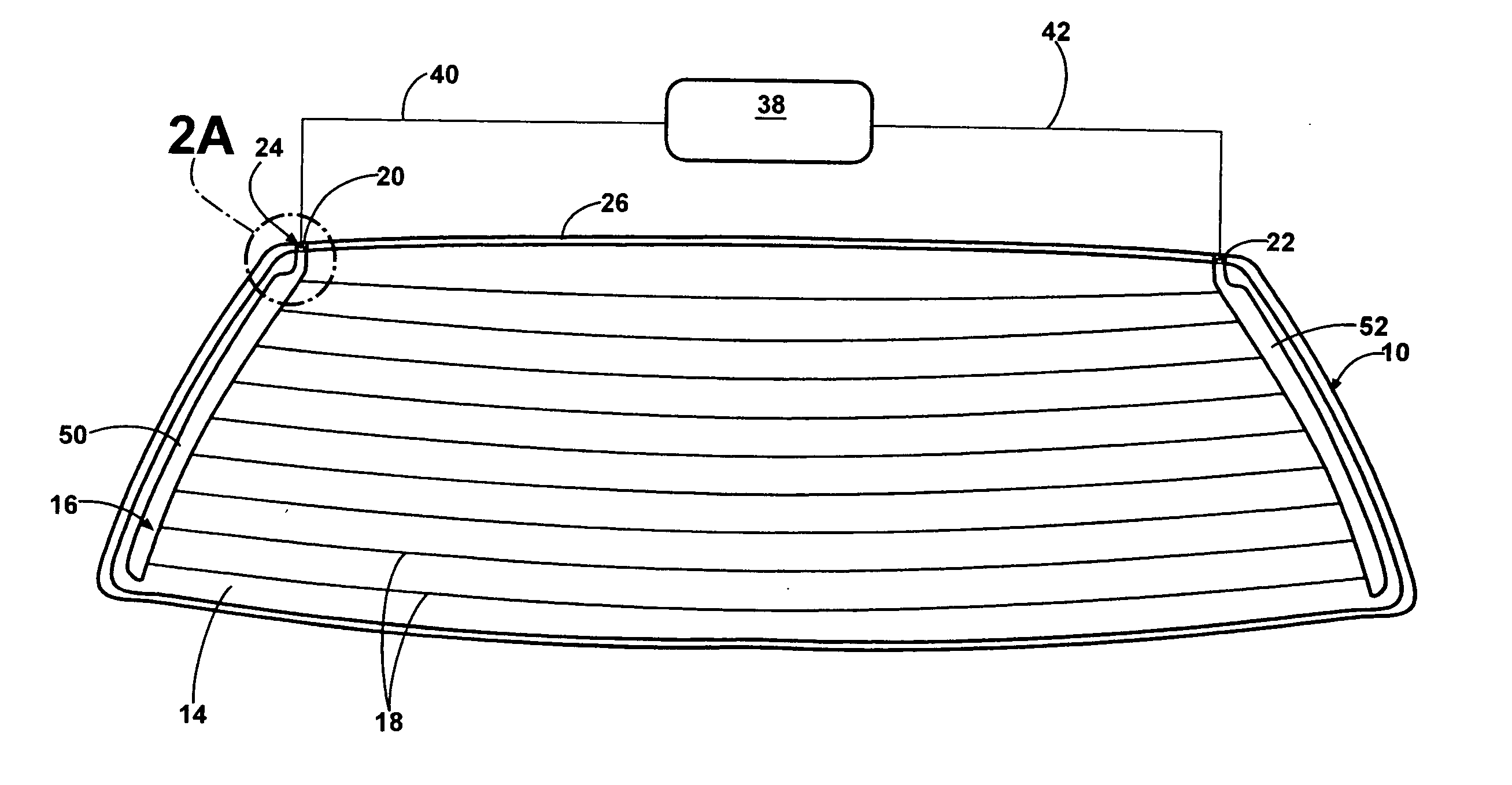 Electrical connector for a window pane of a vehicle