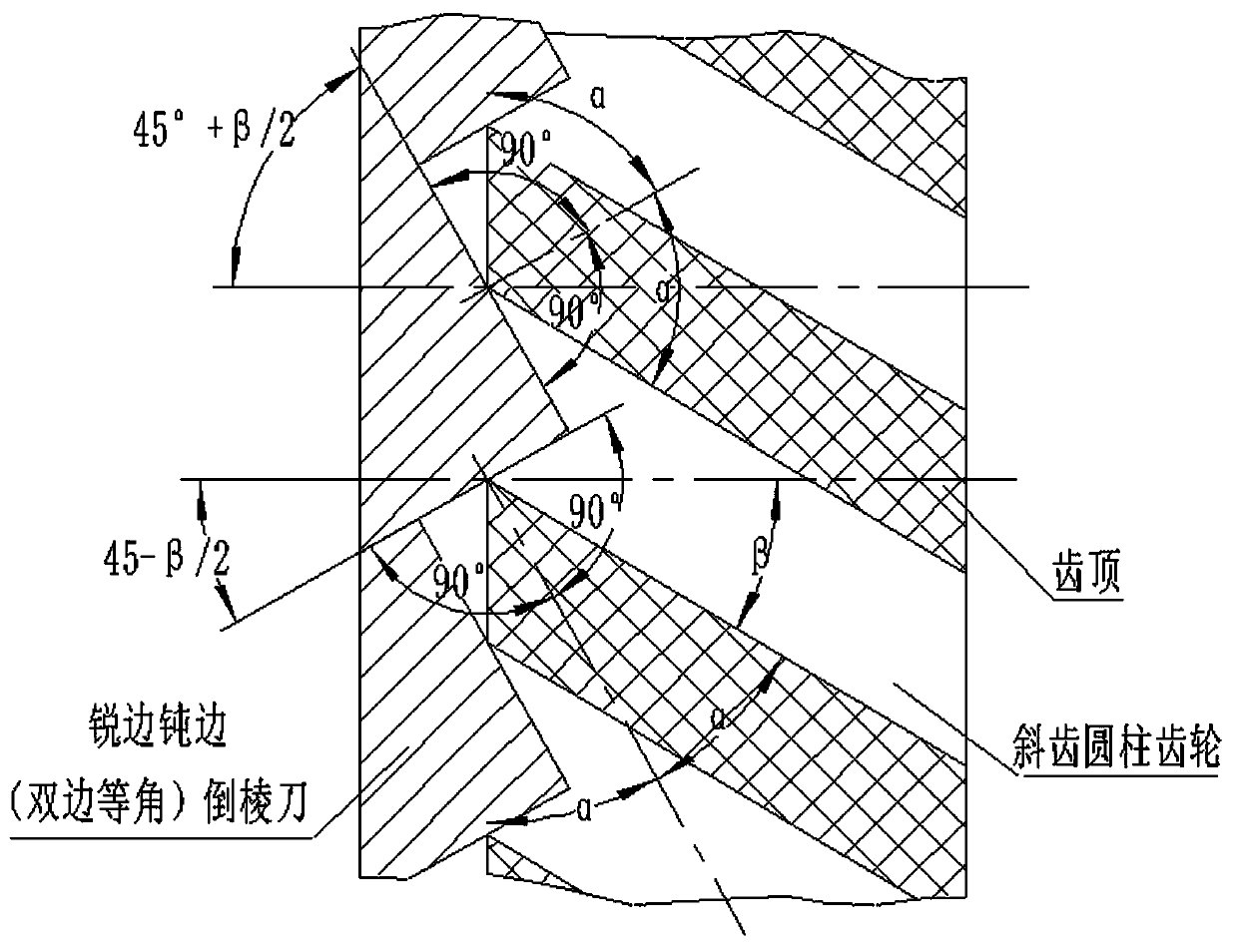 Disc-shaped tooth gear chamfering cutter for cylindrical gear tooth profile chamfering and manufacturing method