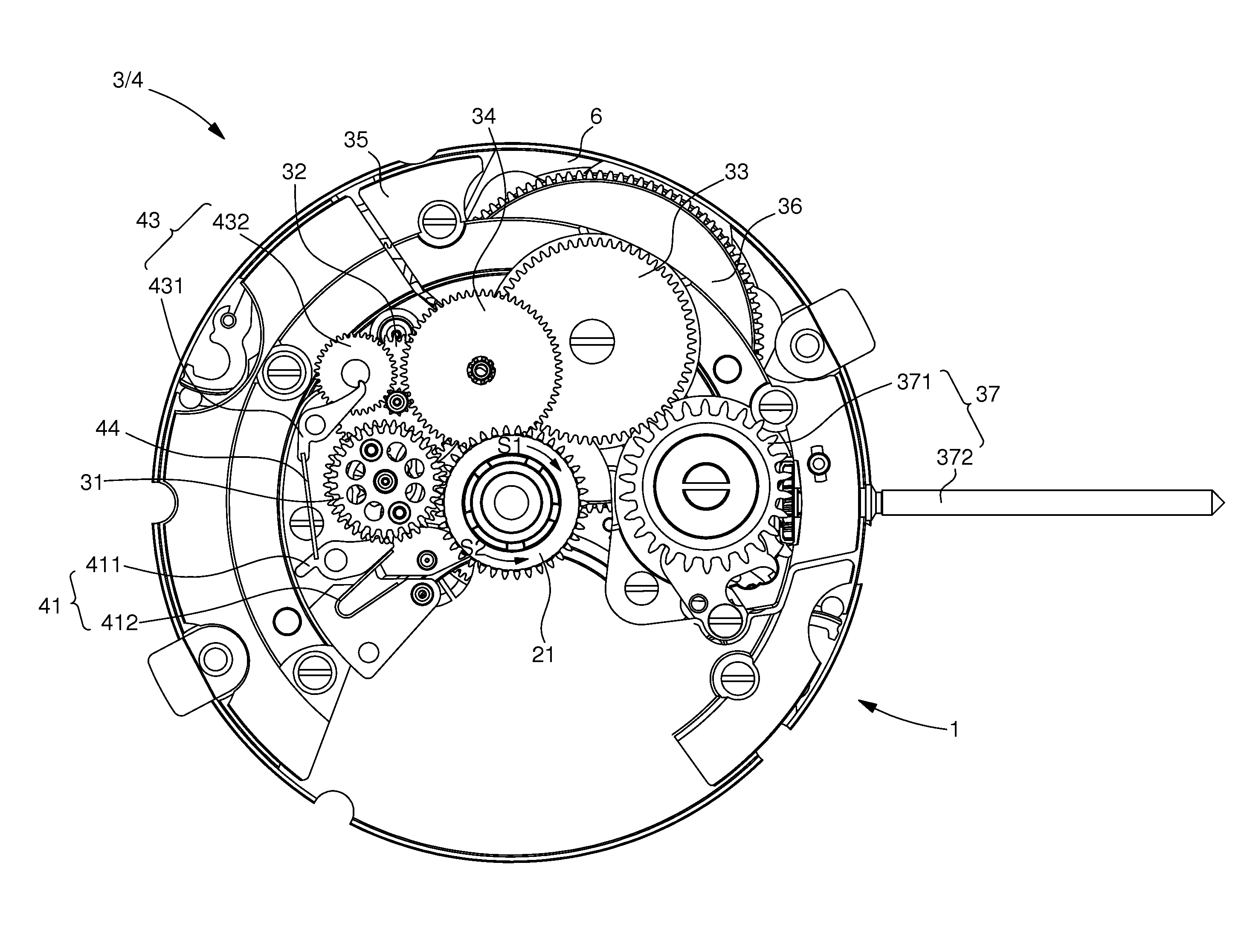 Timepiece movement fitted with a vibrating alarm