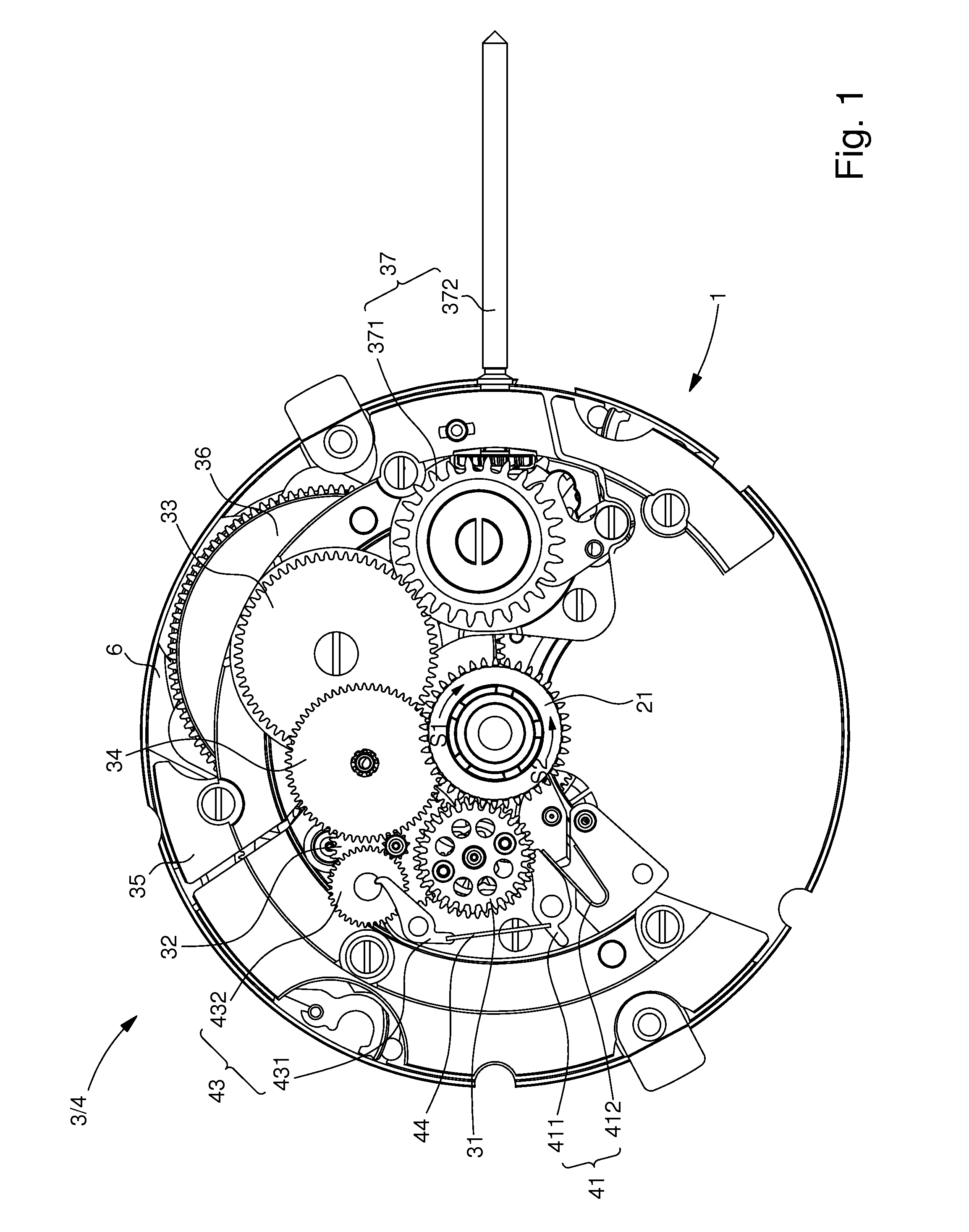 Timepiece movement fitted with a vibrating alarm