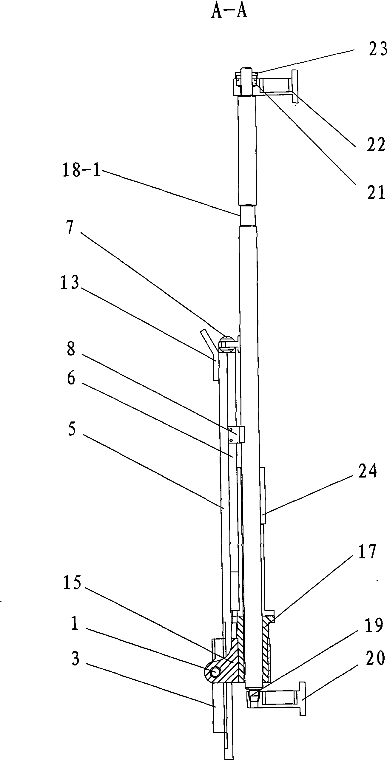 Lunar rover release mechanism of vertical elevating type