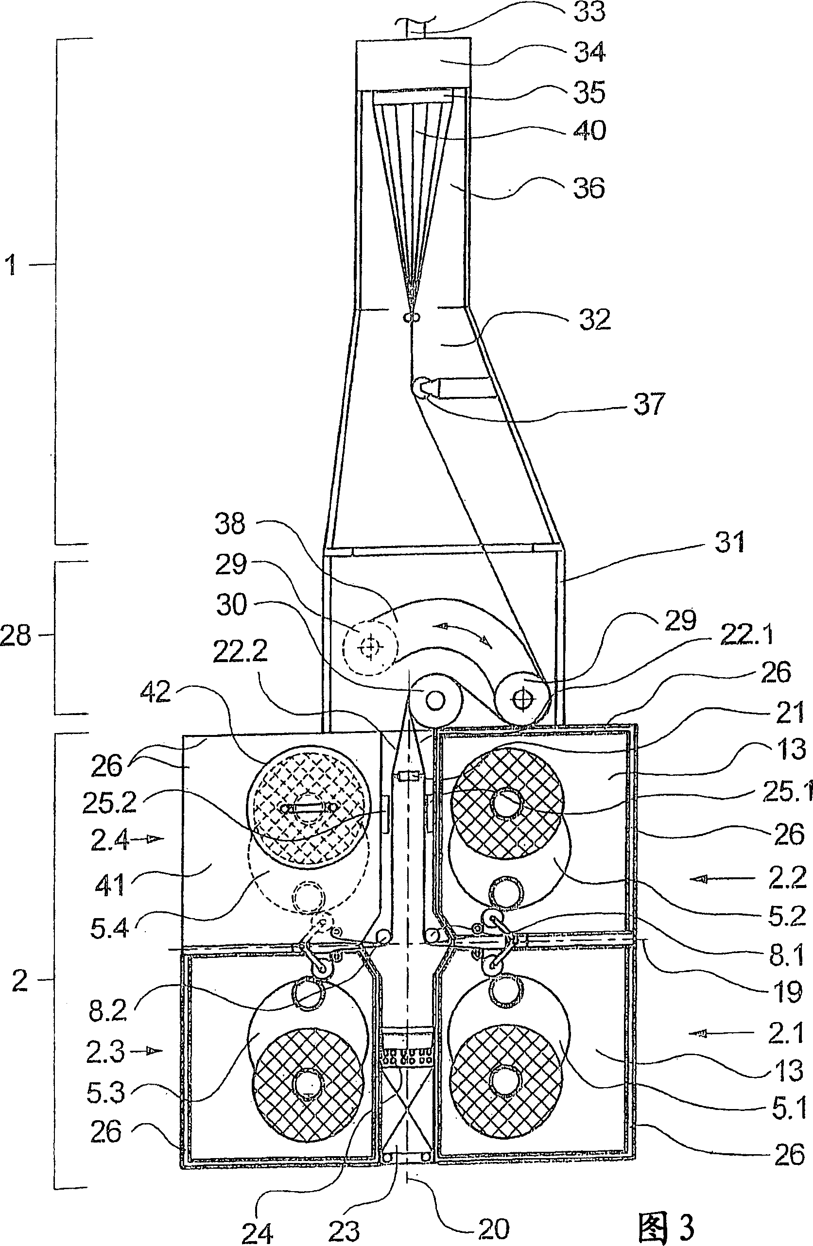 Apparatus for spinning and winding several synthetic threads