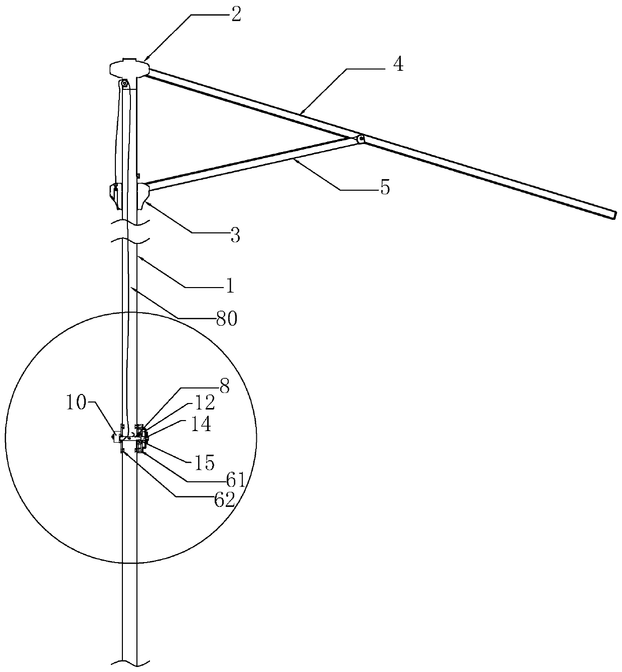 Sunshade umbrella capable of being electrically opened and closed