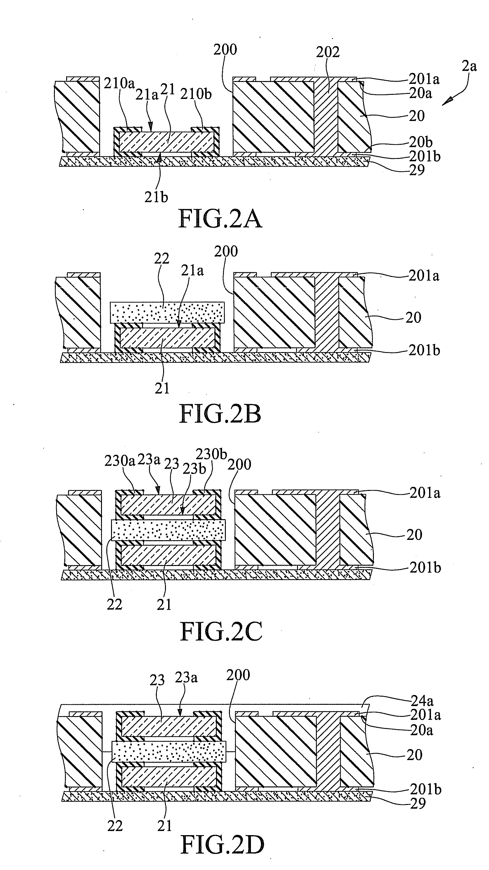Packaging substrate having embedded capacitors and fabrication method thereof