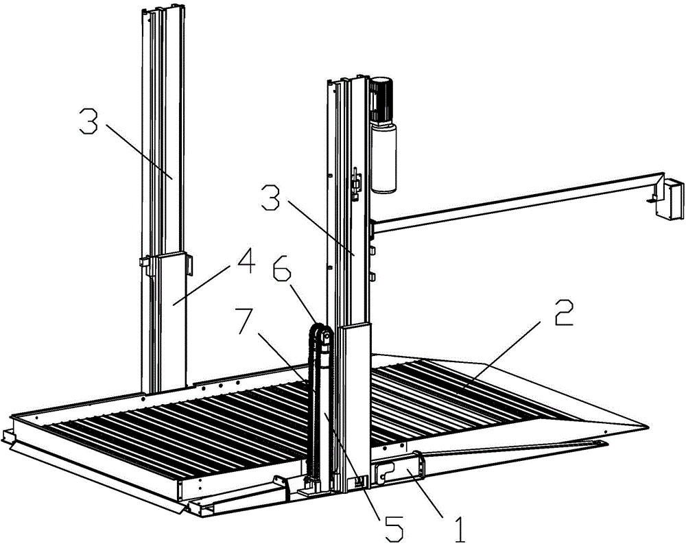 Joinable stereoscopic parking equipment provided with double columns having single-section oil cylinders