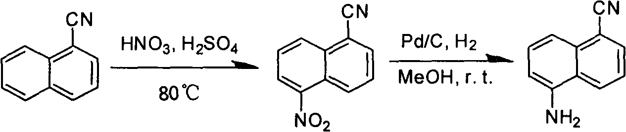 Method for large-scale preparation of 5-amino-1-naphthyl nitrile