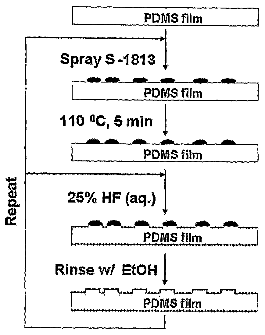 Method of enhancing biocompatibility of elastomeric materials by microtexturing using microdroplet patterning