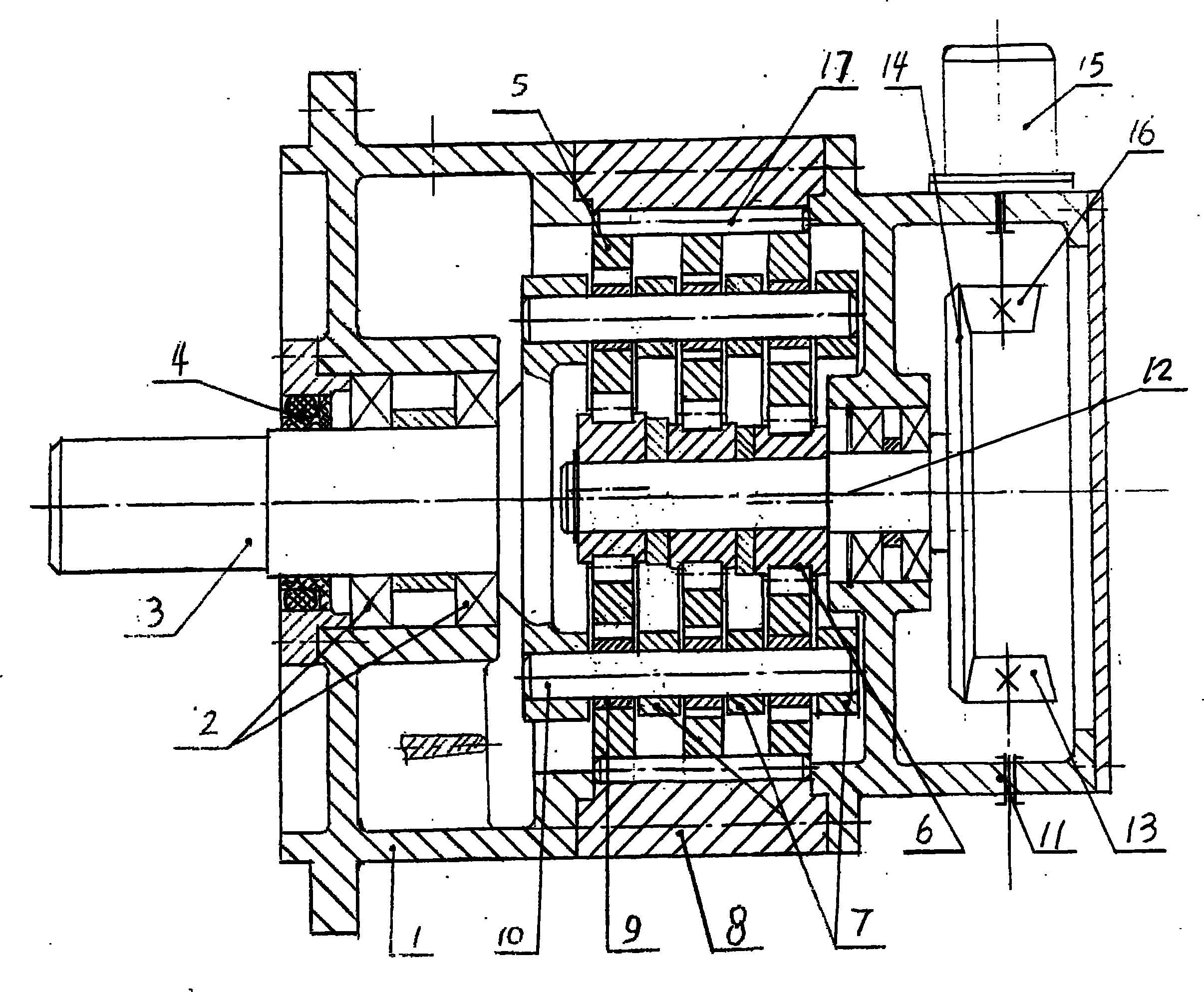 High-torque cycloidal speed-reduction device of rocket launching moving platform