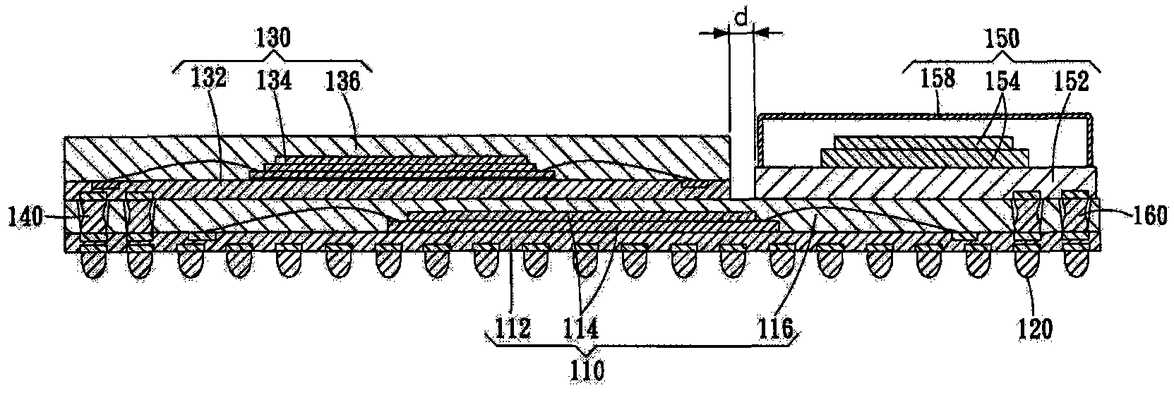 Stacking-type semiconductor package structure
