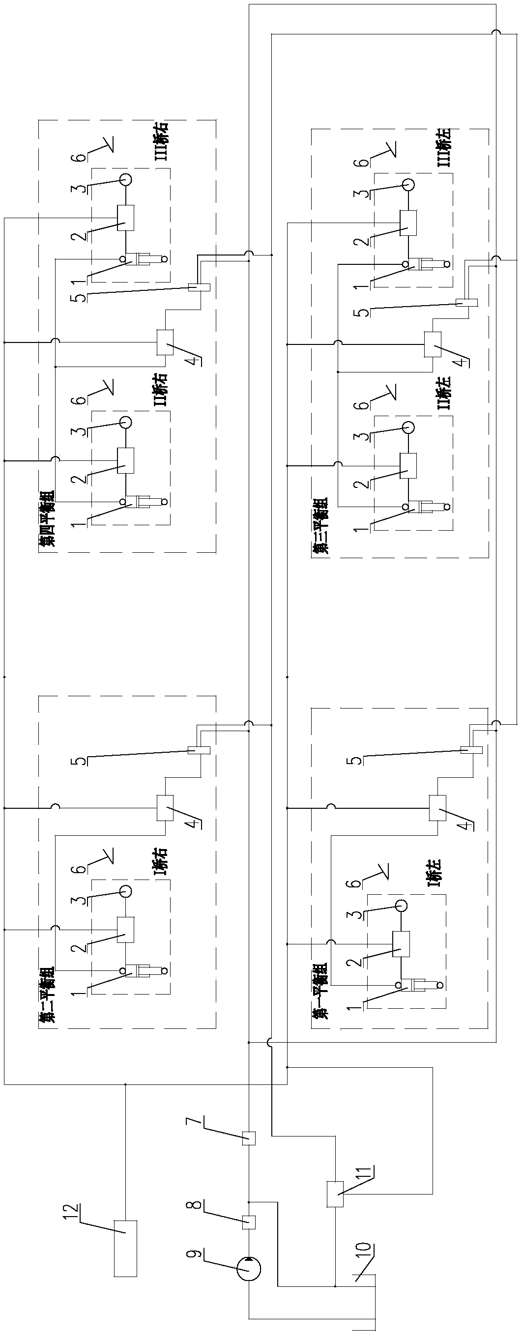 Hydraulic system of liftable oil and gas suspension